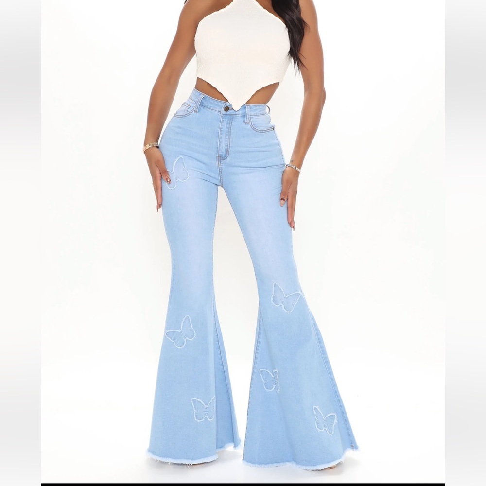Women’s Fashion Nova butterfly Supper Flare Jean